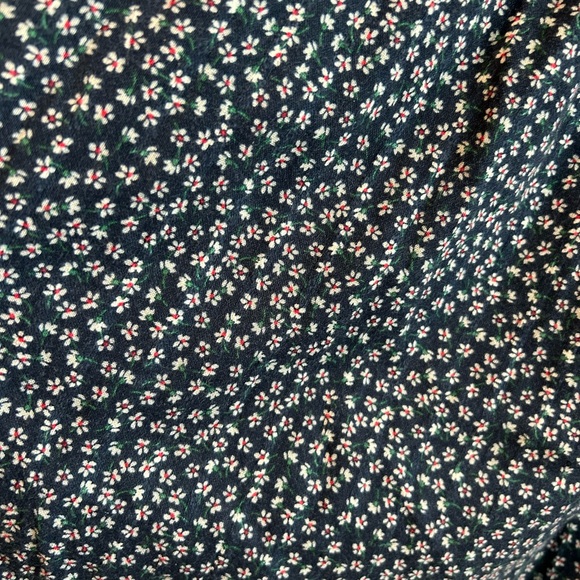 American Eagle Floral Smocked Puff Sleeved Mini Babydoll Dress Navy Size Medium - Picture 8 of 8